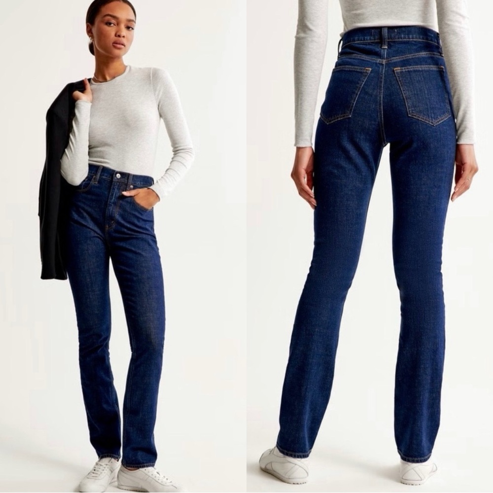 Abercrombie & Fitch High Rise Slim Straight 27 Dark Wash